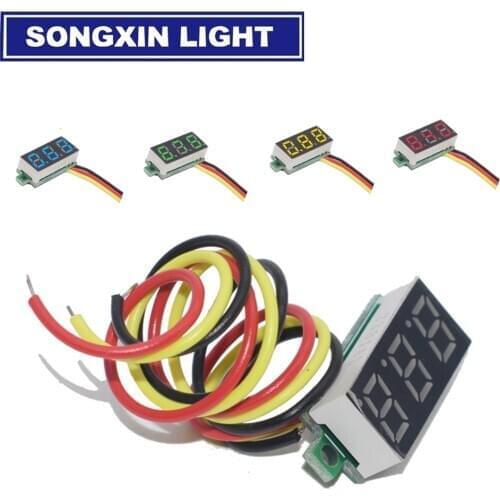 10PCS 0.28 Inch 0.28'' 3 Bits Wire Mini DC Digital Panel Voltmeter Panel Mount LED Voltage Meter Tester Yellow Blue Red Green