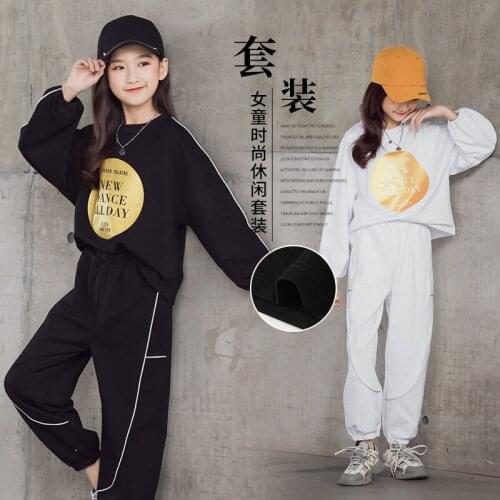 Girls Suit Sweatshirts +Pants Cotton Hooded 2Pcs/Sets 2021 Cool Spring Autumn Teenager Kid School Outdoor Children Clothing