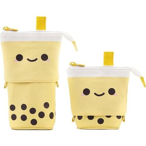 2 Pcs Standing Pencil Case Cute Telescopic Pen Holder Stationery Pouch Makeup Cosmetics Bag for School Students