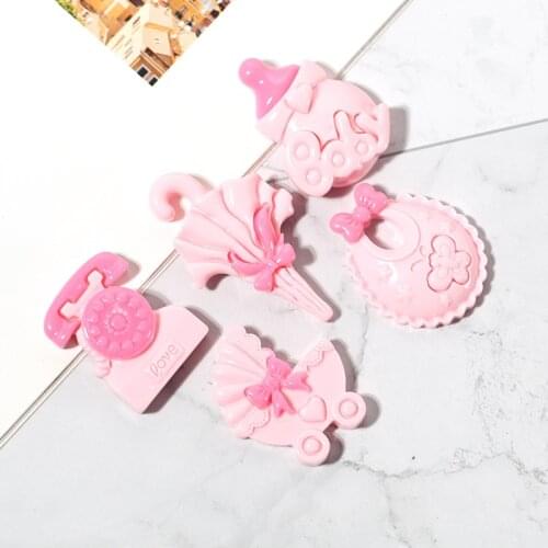 20pcs Resin Simulation pink series Cabochone Scrapbooking Craft for Hair Bows Center Accessories DIY Phone Case Decoration