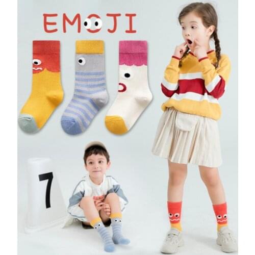 3 Pairs Kids Boys Girls Cute Socks Cartoon Cotton Soft Fashion Child Autumn Winter Warm Long Socks Children Lovely Gifts New