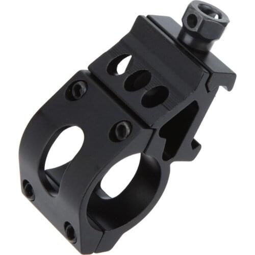 45 Degree Offset Ring Flashlight Holder Mount Fit For 20mm Picatinny/Weaver Rail For 25.4mm Tube with QD Quick Release Base