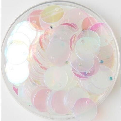 50g/lot 13mm Large Round Sequins PVC Flat Round Sewing Embellishment DIY With Side Hole Craft Accessory Transparent White AB