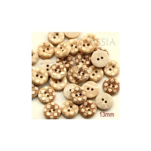 50Pcs/lot Size:13mm Round Natural Coconut Shell Buttons 2 Holes Button Accessories Sewing(KK-356)
