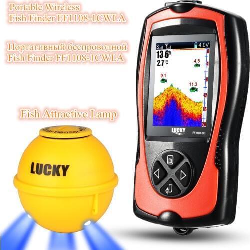 Wireless Sonar Sensor ff1108-1cwla Fishing Alarm Fish Finder Echo Sounder Finder Fish with LCD Display 328 Feet Lure FishFinder