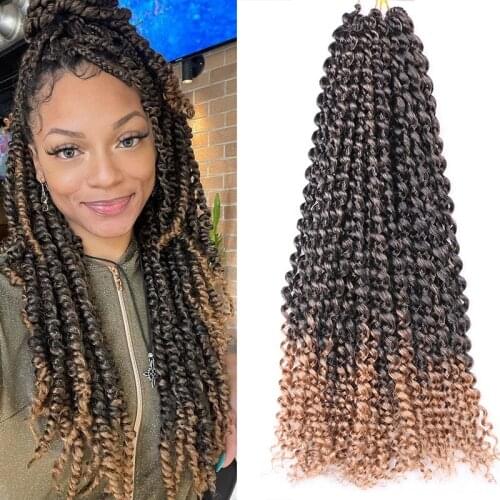 Full star 18 inch Long Passion Twist Crochet Hair Extensions Synthetic Water Wave Braiding Hair Bohemia Crochet Braids Blonde