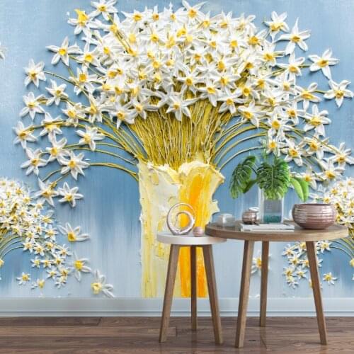 Custom Any Size photo wallpaper hand-painted peony flower wall covering mural for living room bedroom background 3d wallpaper