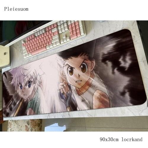 Hunterxhunter mouse pad 90x30cm gaming mousepad anime wrist rest office notbook desk mat pc padmouse games pc gamer mats