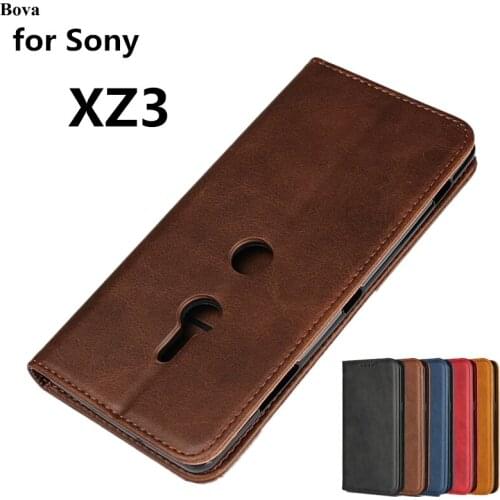 Leather case for Sony Xperia XZ3 flip case for Sony XZ3 6.0" card holder Magnetic attraction cover Case Protective Holster