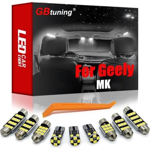 GBtuning Canbus No Error LED 10PCS For Geely MK 2012+ Vehicle Interior Dome Trunk Indoor Reading Lamp Car Light Accessories Kit