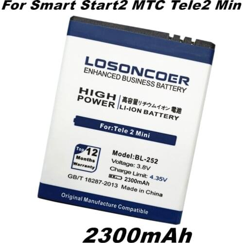 LOSONCOER 2300mAh BL252 BL-252 Battery For Smart Start2 MTC Tele2 Mini Battery+Quick Arrive