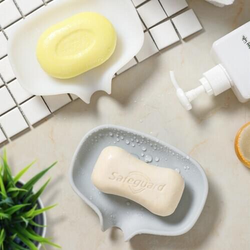 Multifunctional Soft Silicone Soap Box Soap Pot Brush Drain Box Kitchen Drain Rack Bathroom Soap Dish Sponge Holder Drain Box