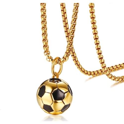 JHSL Brand Male Men Statement Football Necklaces & Pendants Stainless Steel Chain Fashion jewelry