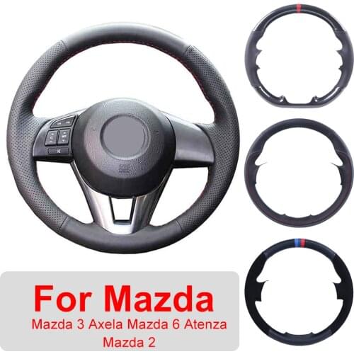 Car Steering Wheel Cover For Mazda 3 Axela 2013-2016 Mazda 6 Atenza 2014-2017 Mazda 2 2015-2017 Customized Steering Wheel Wrap