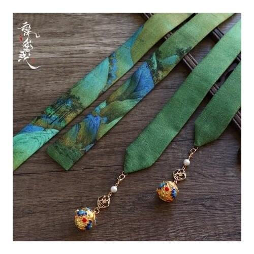 The Original hand printed with antique lanterns tassel headdress