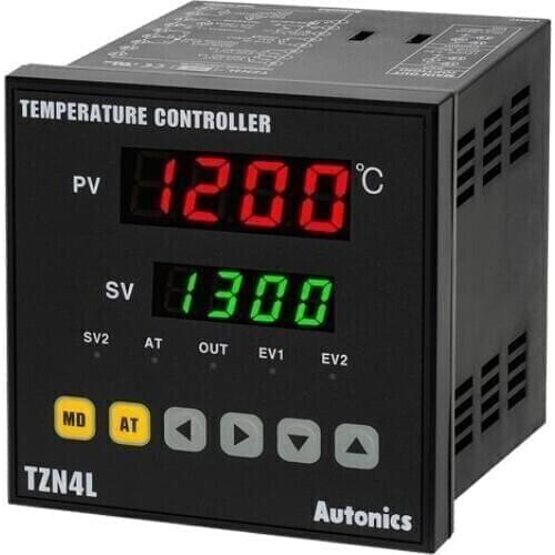 TZN4L-A4R PID Temp Control, 1/4 DIN, Digital, Relay Output, 2 Alarm Outputs, PV Retransmission,100-240 VAC