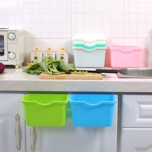 Kitchen Hanging Garbage Storgae Box Home Cabinet Doors Trash Can Organizer Square Rubbish Container Vegetables Food Garbage Bin