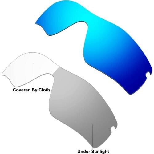 2 Pairs HKUCO For Radar Path Sunglasses Polarized Replacement Lenses-Blue & Photochromic