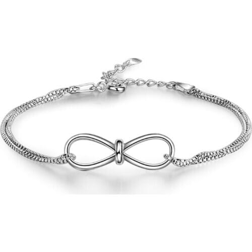 Simple temperament personality fresh and versatile student style couple models silver plated bracelets JO055