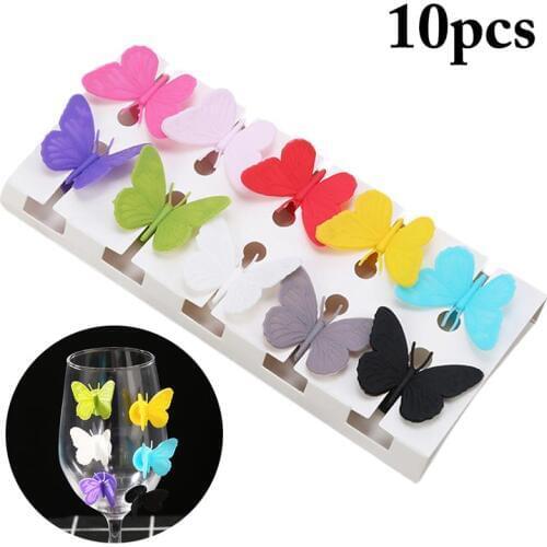 Silicone Butterfly Party Wine Glass Marker Charms Drinking Buddy Cup Identification Cup Identify Identifier Cup Labels Tag Signs