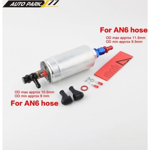High QUALITY External Fuel Pump 044 OEM: 0580 254 044 Poulor 300lph with AN6 push on fitting FP044D