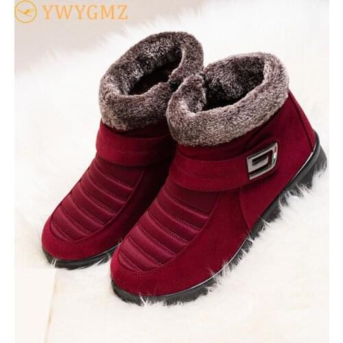 2021Women Winter Boots Woman Snow Boots Plush Light Mother Zipper Womens Boots Cloth Cotton Botas Mujer Size 34-42
