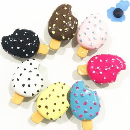 1 Piece Cute Mini Resin Shoe Charm Accessories High Simulation Chocolate Novel Ice Cream Shoe Decoration Fit Croc Jibz Kids Gift