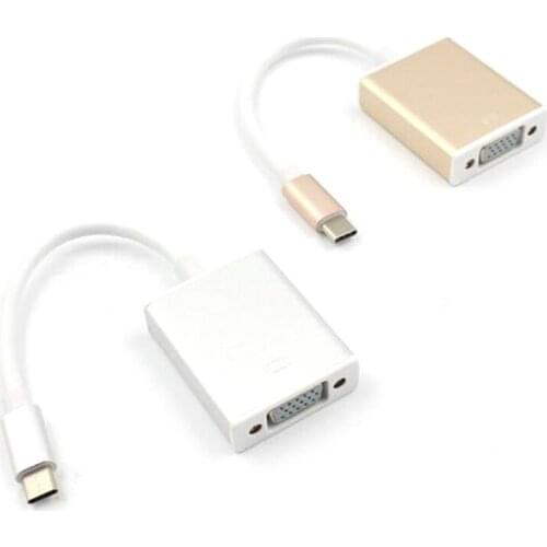 1pc USB 3.1 Type C To VGA Adapter Cable USB-C Male To VGA 1080p Female Converter High Quality