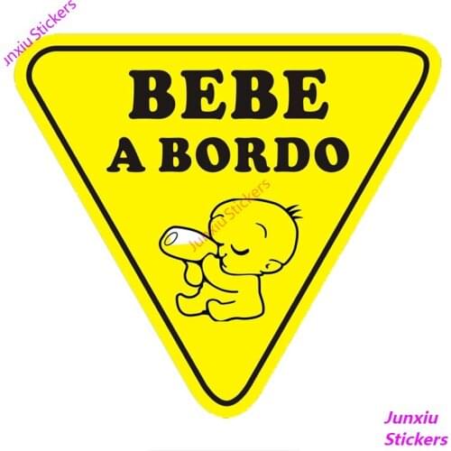 13x13cm Baby on Board Spanish Bebe A Bordo Colorful Car Sticker and Decals Bumper Trunk Laptop Tank Cap Motorcycle Accessories