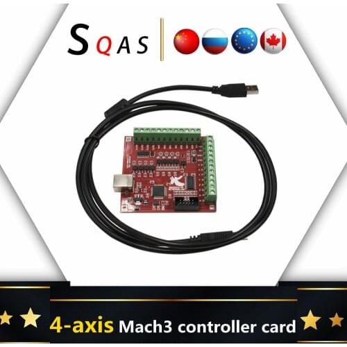 Eu warehouse CNC controller board 1 pcs 4axis MACH3 motion card+1 pc USB cable+software with Installation software and tutorial