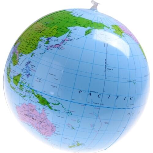 40CM Early Educational Inflatable Earth World Geography Globe Map Balloon Toy Beach Ball High Quality New Arrival 2021