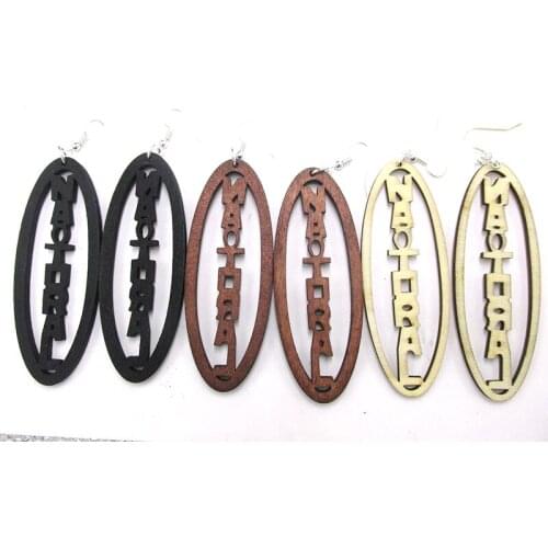 6pair/lot! Natural Word Wood Earrings can mixed 3 colors