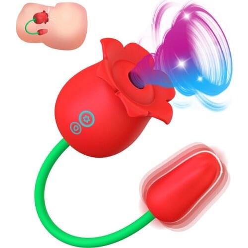 7 Frequency Rose Flower Vibrator Toy Silicone Sucking Erotic Sex Products Woman Nipple Stimulator Clit Sucker Vibration Egg