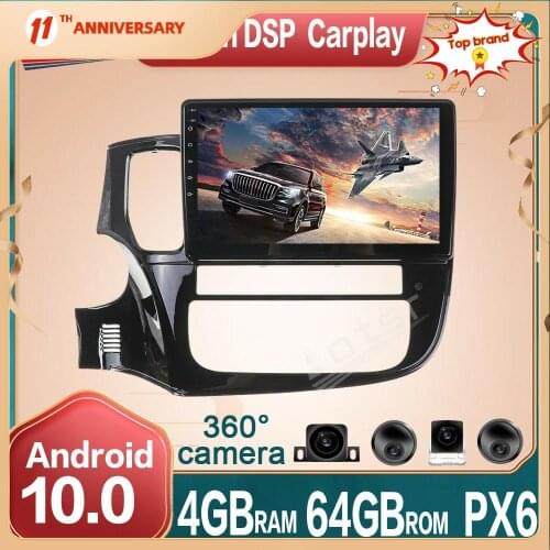 Android 10 Car radio Player GPS Navigation 360 Panoramic Camera Car Auto Stereo for Mitsubishi Outlander 2014 + LHD Multimedia