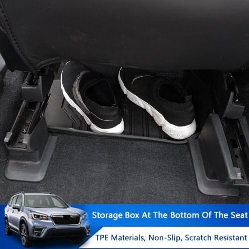 QHCP Car Under Seat Storage Box Seat Bottom Pallet Organizer Stowing Tidying Fits For Subaru Forester 2019 2020 2021 Accessories