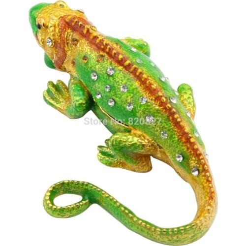 Free shipping lizard Jewelry Storage Box with Crystal