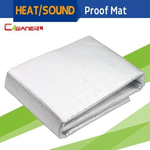 Cawanerl 80CM X 100CM Car Heat Thermal Shield Sound Proof Exhaust Muffler Deadener Insulation Mat Pad Deadening Self-Adhesive