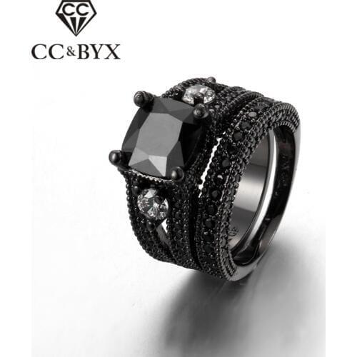 CC Vintage Charms Jewelry Rings For Women Luxury Fashion Jewelry Womens Accessories Ring Black Gold-Color Drop Shipping CC1236