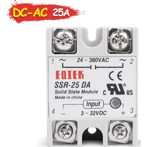 DC-AC 25A Solid State Relay Single Phase SSR Relay Module SSR-25DA