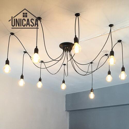 10 E26/E27 Holder Vintage Lighting Fixtures Kitchen Island Bar Home LED Modern Pendant Lights Industrail Pendant Ceiling Lamp