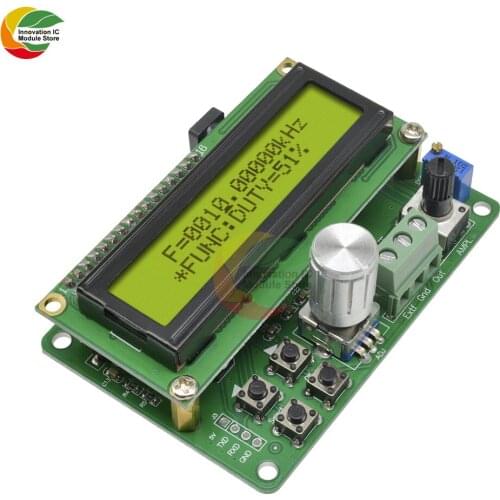 FYE050 DDS Signal Generator Module 0-50kHz Frequency Meter 1602LCD Rotary Switch Potentiometer 5.5x2.1mm DC Power Plug