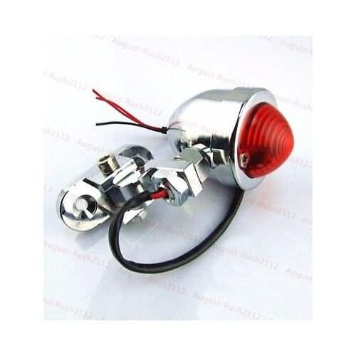 Chrome Motorcycle Rear Brake Stop Running Tail Light Cafe Racer Bobber Cruiser