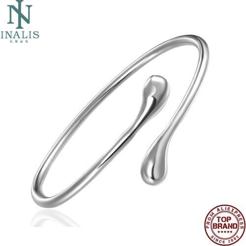 INALIS Double Beautiful Round Toe Bracelet Fashion Drop Shape Silver Plated Bangles For Women Jewelry Romantic Gifts Bracelets