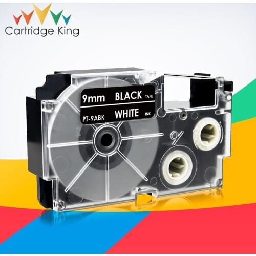 Printer Ribbon XR-9ABK White on Black 9mm*8m Tape Compatible for Casio KL60 KL100 KL120 KL750 KL780 KL820 KL7000 KL-7200 Print