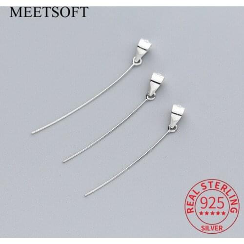 MEETSOFT Classic 925 Sterling Silver 2pcs/lot Connection Pendant buckle Charms of DIY Handmade Jewelry Necklace Accessory