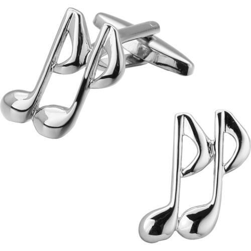 Fashion Mens shirts Cufflinks high-quality copper material Silvery music symbol Cufflinks 5 pairs of packaging for sale
