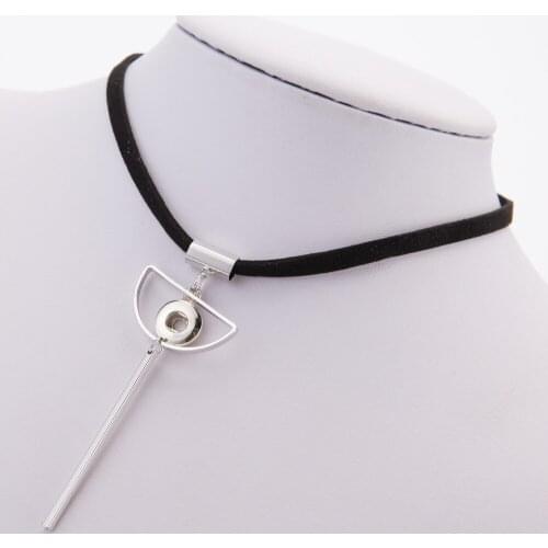 Fashion Black Velvet Collar Choker Funky trendy snap necklace 35cm fit 12MM snap buttons jewelry wholesale DJ0122
