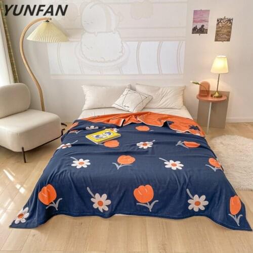 Cartoon Blankets Flowers Blankets Pure Cotton Yarn Blanket Throw On Bed/car/sofa Lovely Blankets Kids Bedding Twin Bedclothes
