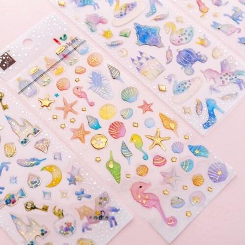 1pack/lot Kawaii Cartoon Glue Bubble Sticker 3D Decorative Stickers DIY Mobile Phone Adhesive Stickers Gifts For Children