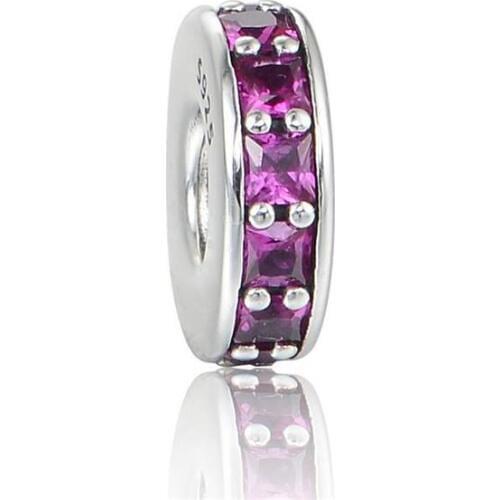 Fits Brand Charms Bracelet 925 Sterling Silver Garnet Fine Charm Spacer Charms Wholesale Jewelry LW617E